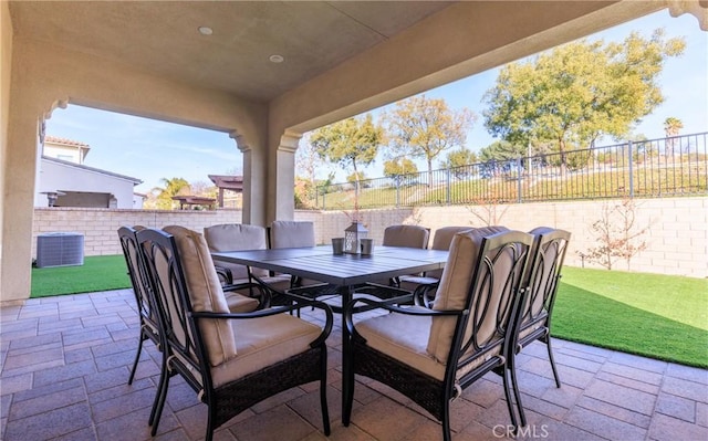 view of patio featuring central AC