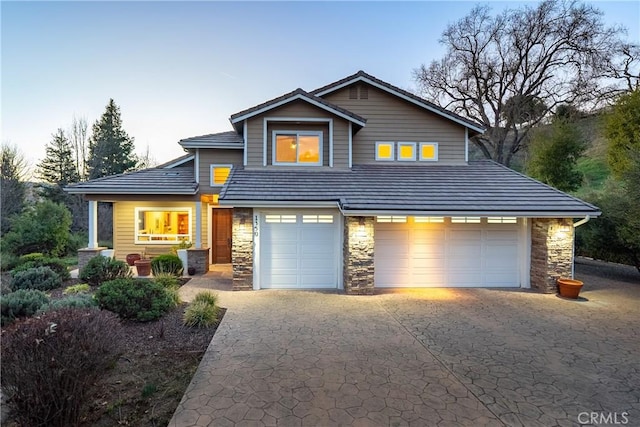 view of front of home featuring a garage