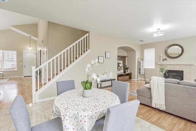 dining area featuring light hardwood / wood-style floors