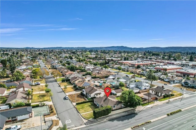 aerial view with a mountain view