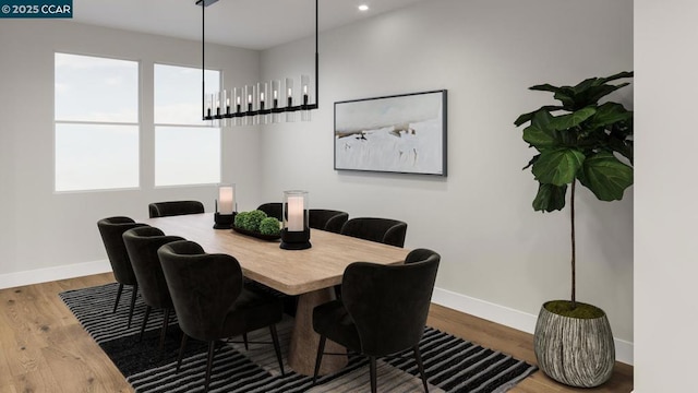 dining room featuring light hardwood / wood-style flooring