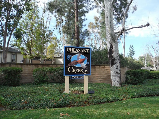 view of community sign