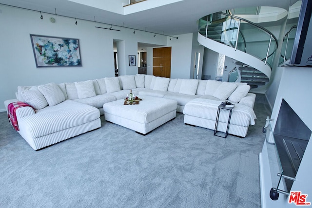 living room with carpet floors