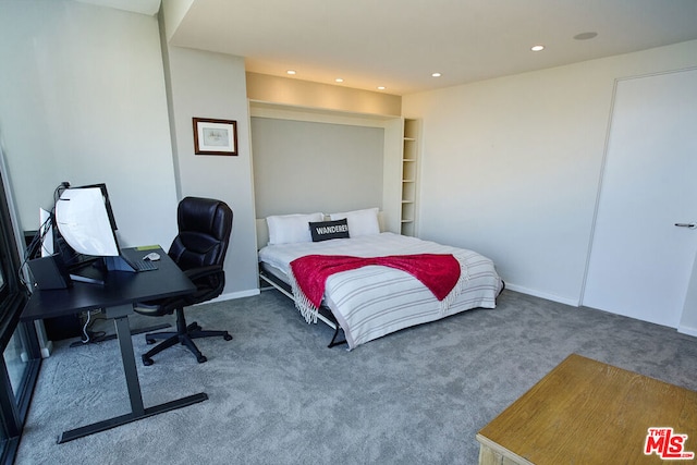 bedroom with carpet