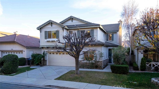 view of front property with a garage