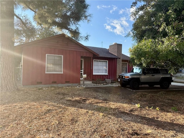 single story home with a garage