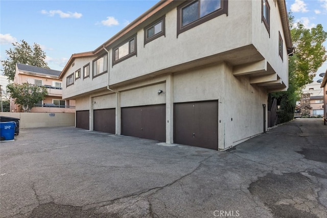 exterior space featuring a garage