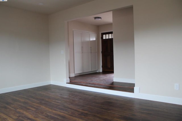 foyer featuring dark wood-type flooring