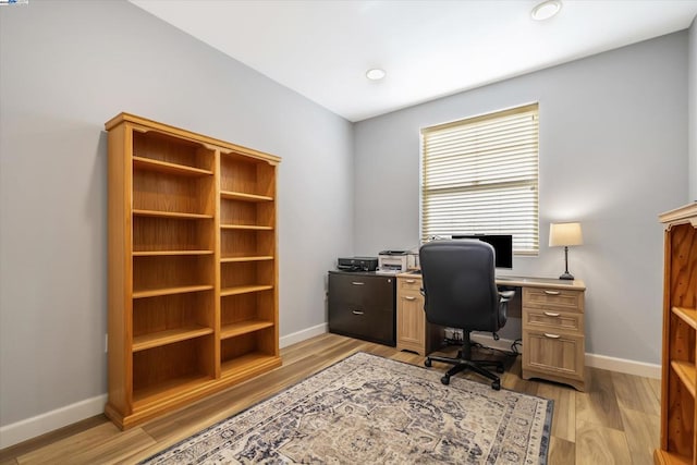 office featuring light hardwood / wood-style floors