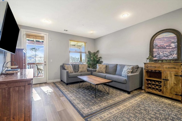 living room featuring hardwood / wood-style floors