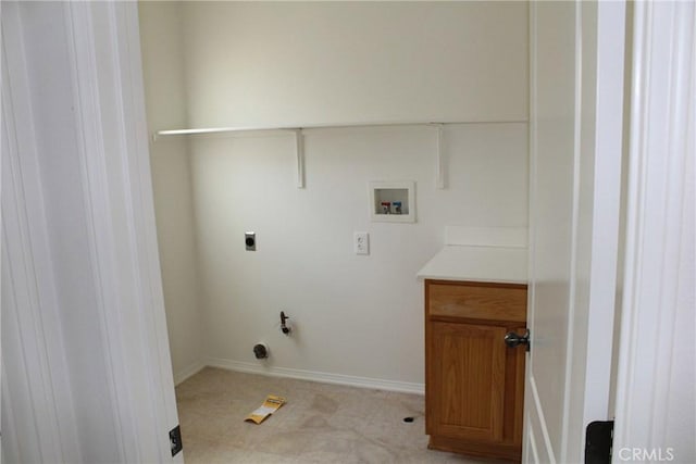 clothes washing area with electric dryer hookup, hookup for a gas dryer, and hookup for a washing machine