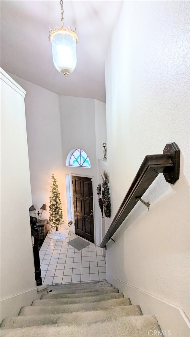 view of tiled entrance foyer