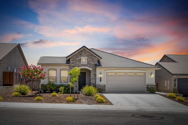 view of front facade with a garage