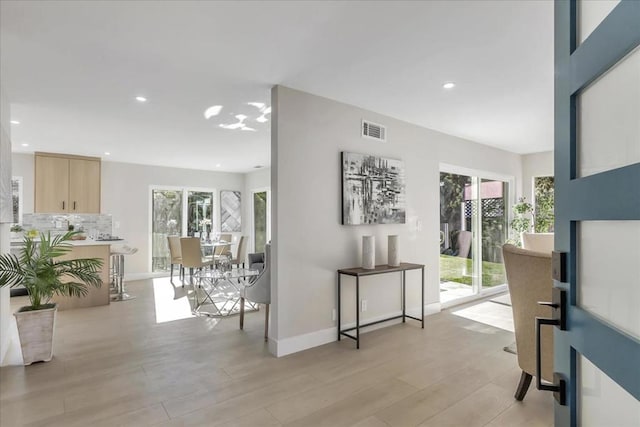 entrance foyer featuring light hardwood / wood-style flooring