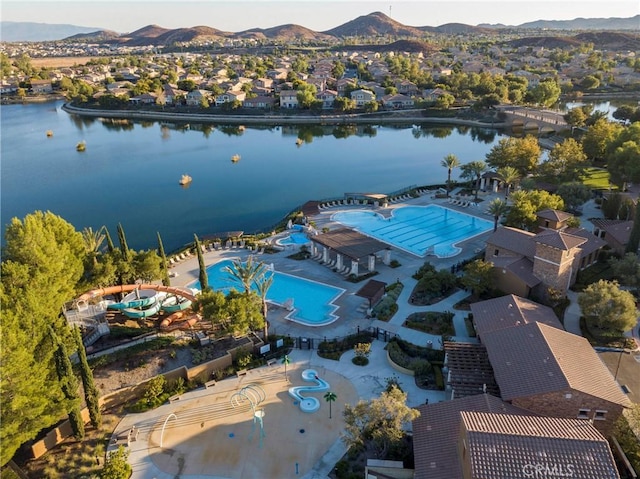 30272 Tattersail Way, Menifee, CA 92584 - bird's eye view of a water and mountain view and a pool area
