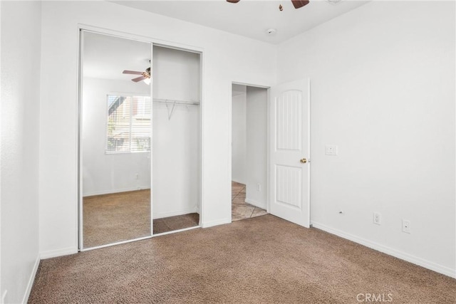 30272 Tattersail Way, Menifee, CA 92584 - unfurnished bedroom featuring carpet, a closet, ceiling fan, and baseboards