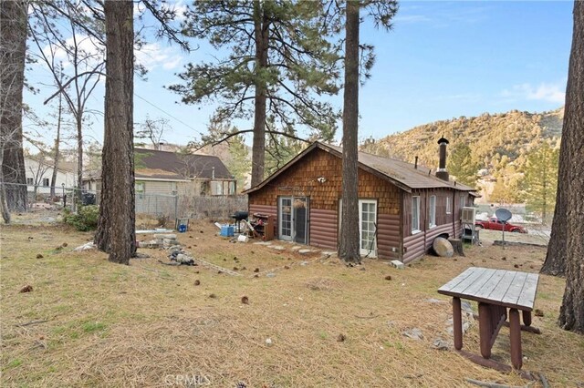 1149 Apple Ave, Wrightwood, CA 92397 - back of property with fence