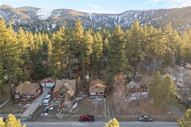 1149 Apple Ave, Wrightwood, CA 92397 - birds eye view of property featuring a wooded view, a mountain view, and a residential view