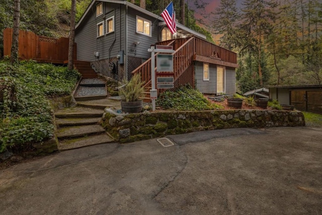 view of front of house with a garage