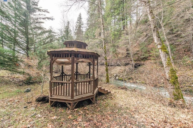 view of yard featuring a gazebo