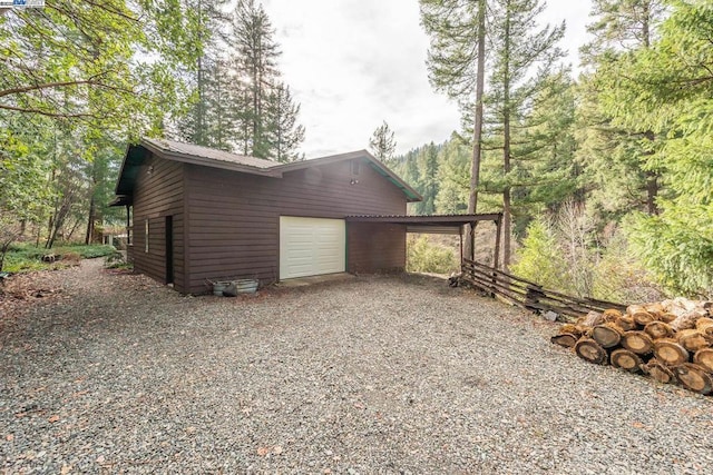 view of home's exterior featuring a garage