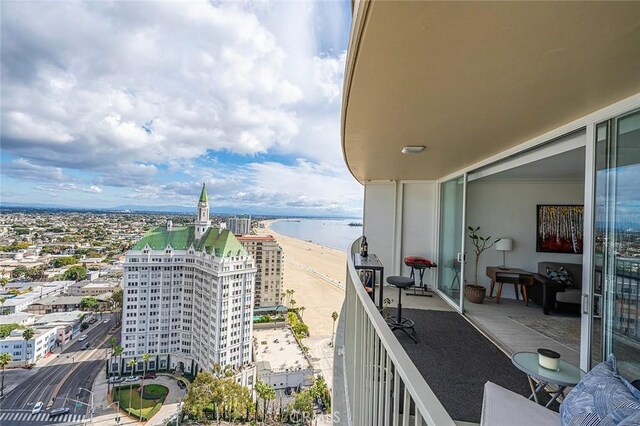 balcony with a water view