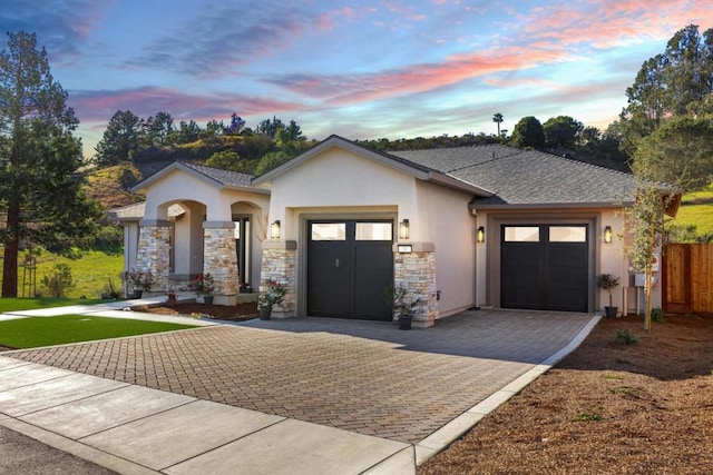 view of front facade with a garage