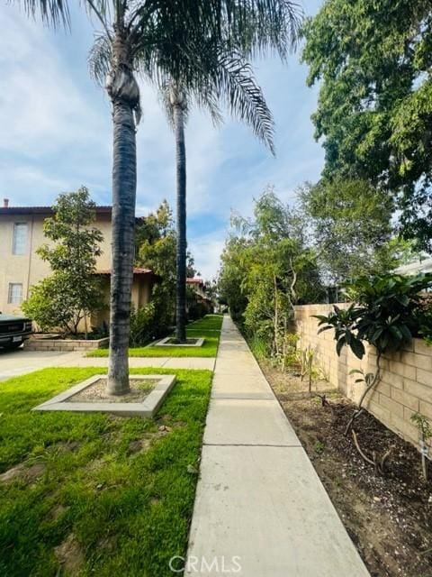 view of community featuring a lawn