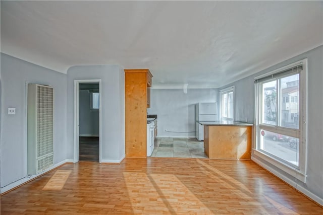 interior space with light hardwood / wood-style floors