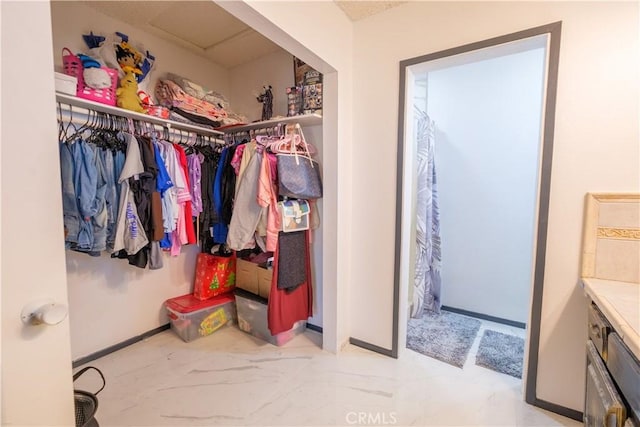 view of walk in closet