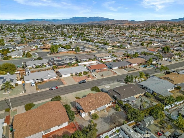 aerial view with a mountain view