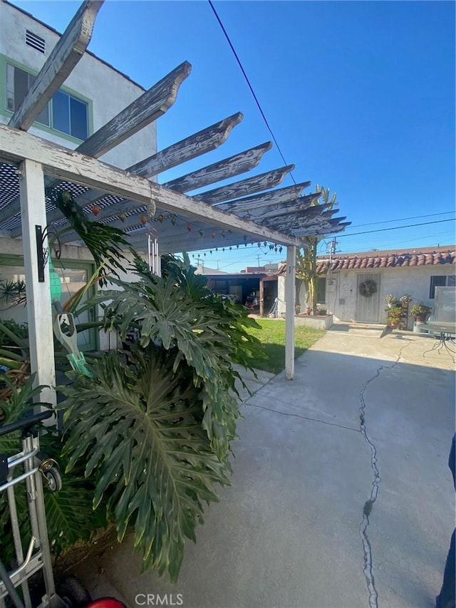 view of patio with a pergola