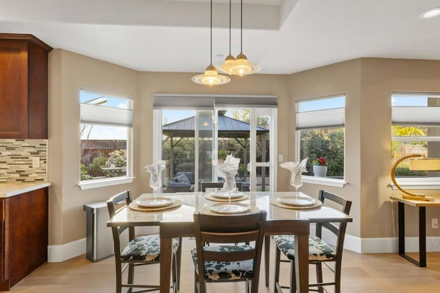 dining area featuring light hardwood / wood-style floors