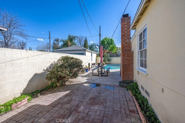 view of patio / terrace featuring a fenced backyard