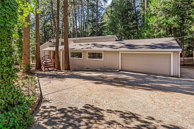 view of garage