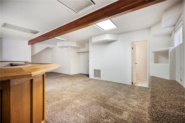 basement with carpet floors