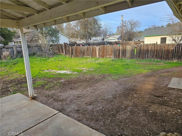 view of yard with a patio area