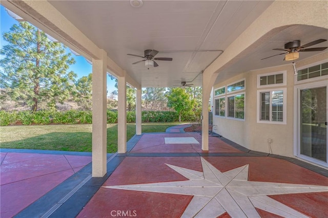 view of patio with ceiling fan