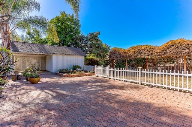 view of patio with fence