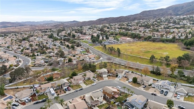 drone / aerial view with a mountain view