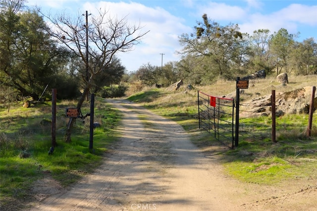 view of street featuring a rural view