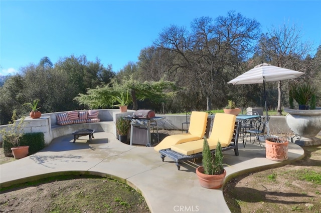 view of patio / terrace with grilling area and outdoor lounge area