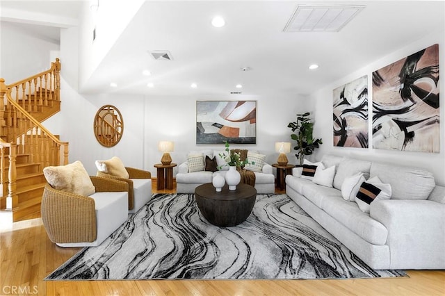 living room featuring hardwood / wood-style floors