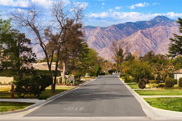 view of road featuring a mountain view