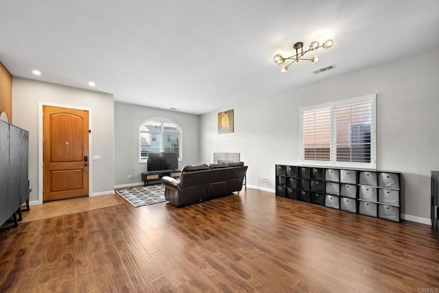 living room featuring hardwood / wood-style floors