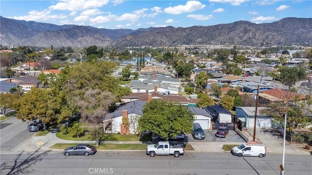 bird's eye view with a residential view and a mountain view