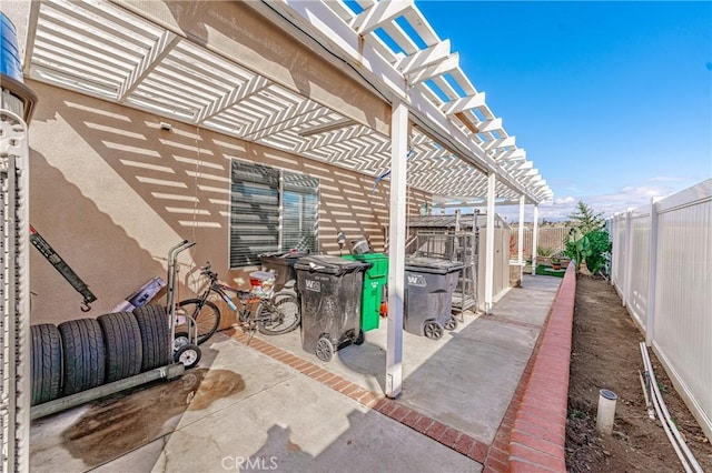 view of patio with a pergola