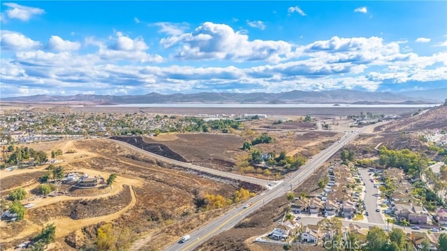 aerial view with a mountain view