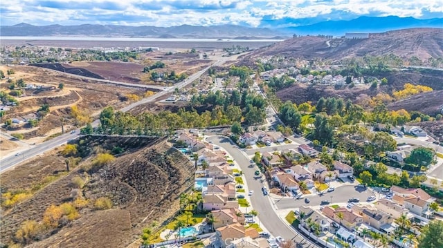 drone / aerial view with a mountain view