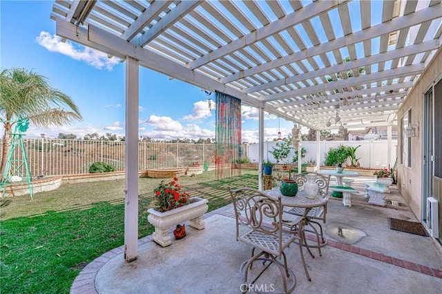 view of patio / terrace with a pergola